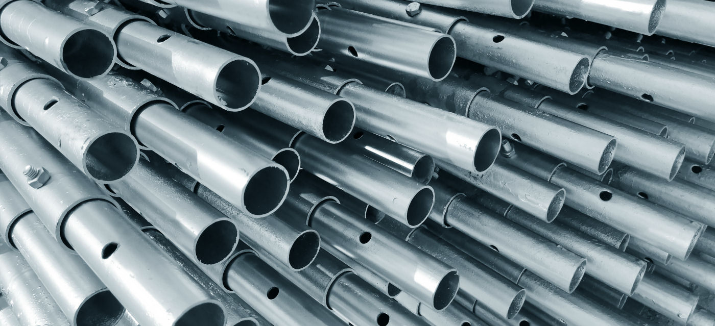 Scaffolding delivery of steel poles